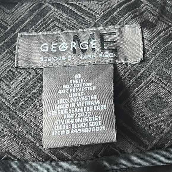 George Women’s Blazer Jacket black geometric Sz 10 Large business smart buttons - Picture 4 of 8